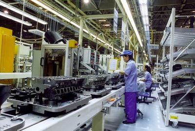 一汽-大眾公司發(fā)動機車間生產(chǎn)線。